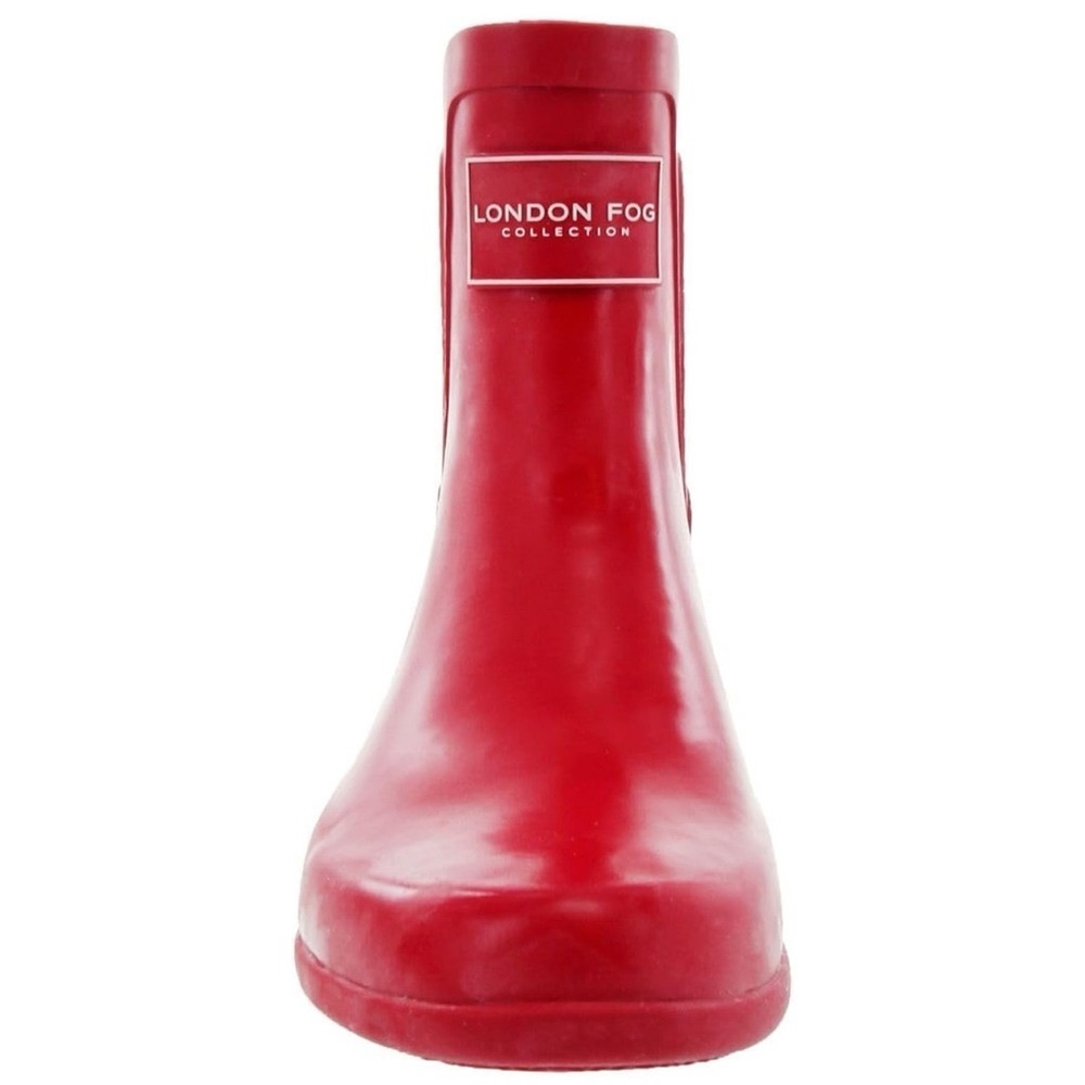 London Fog Ankle Height Rain Boots with Striped Detail - Picture 9 of 10